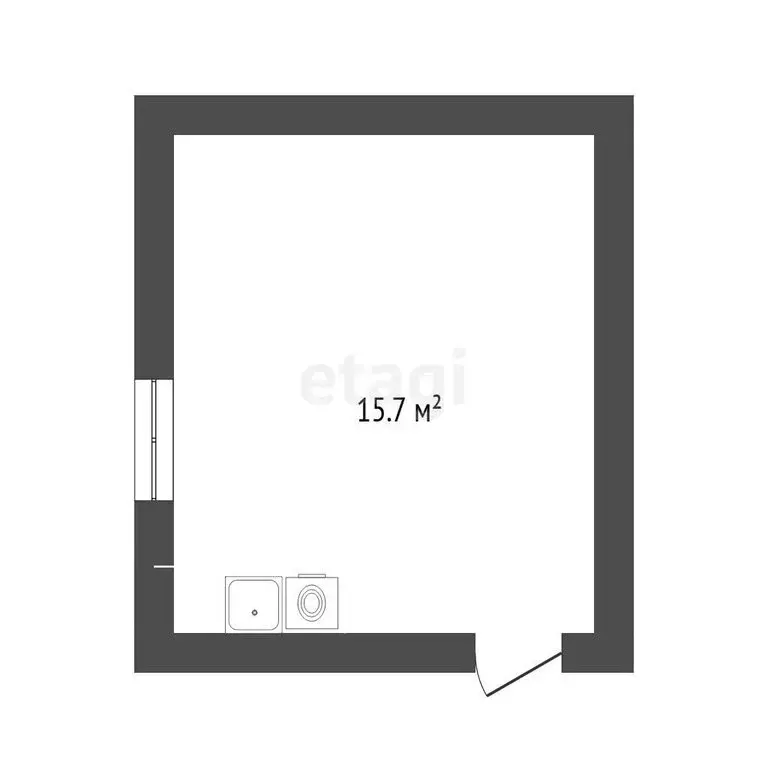 1к в -комнатной квартире (15.7 м) - Фото 1