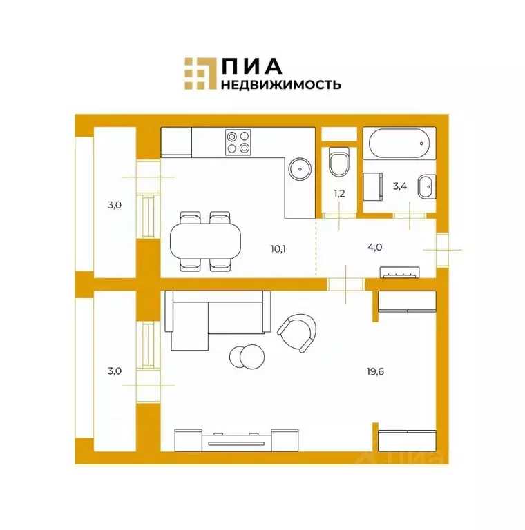 1-к кв. Санкт-Петербург ул. Кораблестроителей, 34 (38.3 м) - Фото 2