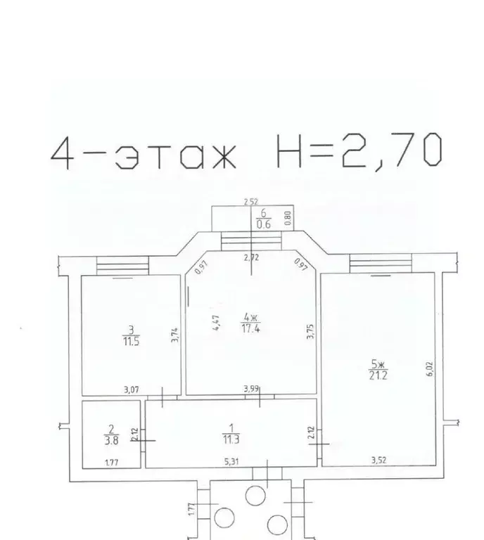 2-к кв. Калининградская область, Калининград ул. Аксакова, 104А (65.2 ... - Фото 2