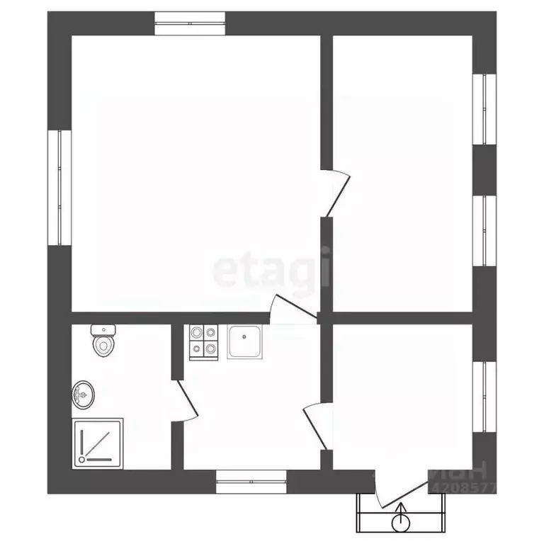 Дом в Воронежская область, Грибановский пгт ул. Октябрьская, 24 (40 м) - Фото 1