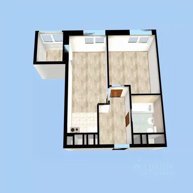 2-к кв. Башкортостан, Уфа ул. Энтузиастов, 15 (33.7 м) - Фото 1