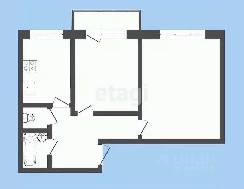 2-к кв. Смоленская область, Смоленск ш. Киевское, 57 (43.0 м) - Фото 2