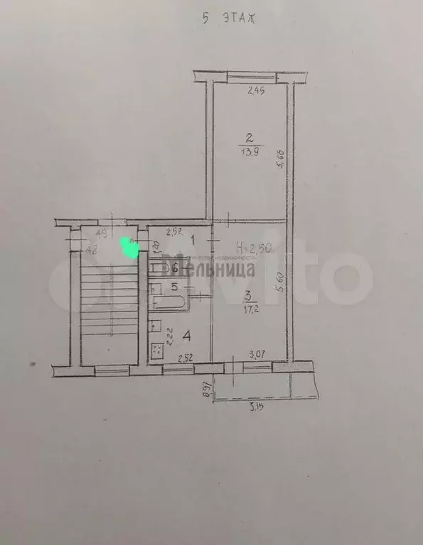 2-к. квартира, 44,8 м, 5/5 эт. - Фото 0