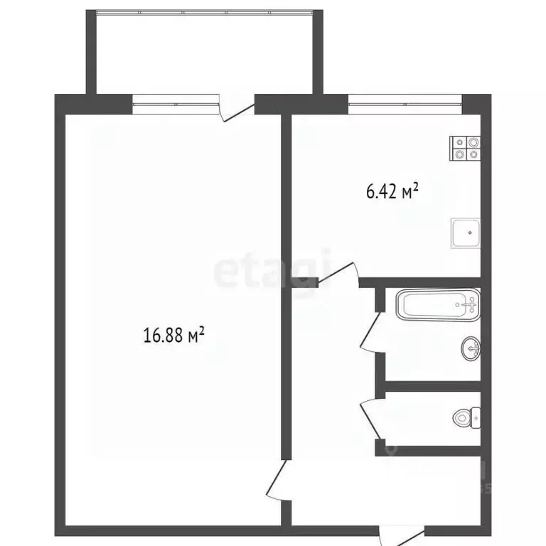 1-к кв. Москва Авиационная ул., 68 (31.0 м) - Фото 1