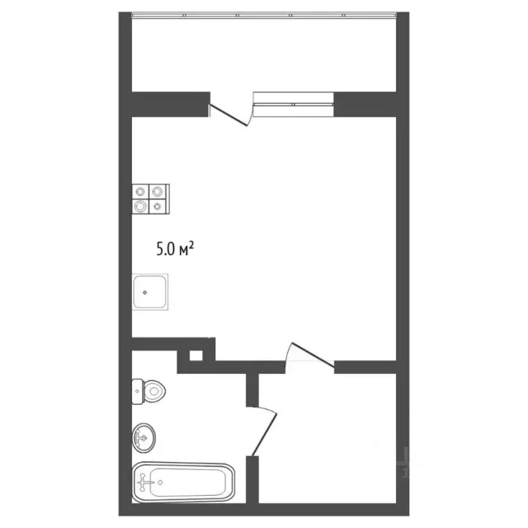 Студия Тюменская область, Тюмень ул. Верхнетарманская, 3 (20.0 м) - Фото 2