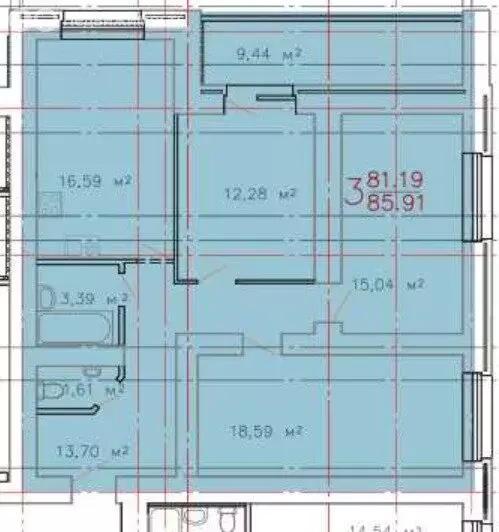 3-комнатная квартира: Брянск, Ново-Советская улица, 130Г (86 м) - Фото 0