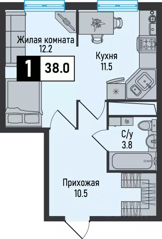 1-к кв. Ставропольский край, Железноводск городской округ, пос. ... - Фото 1