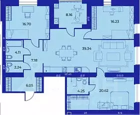 3-к кв. Брянская область, Брянск ул. Ильи Иванова, 7 (124.7 м) - Фото 0