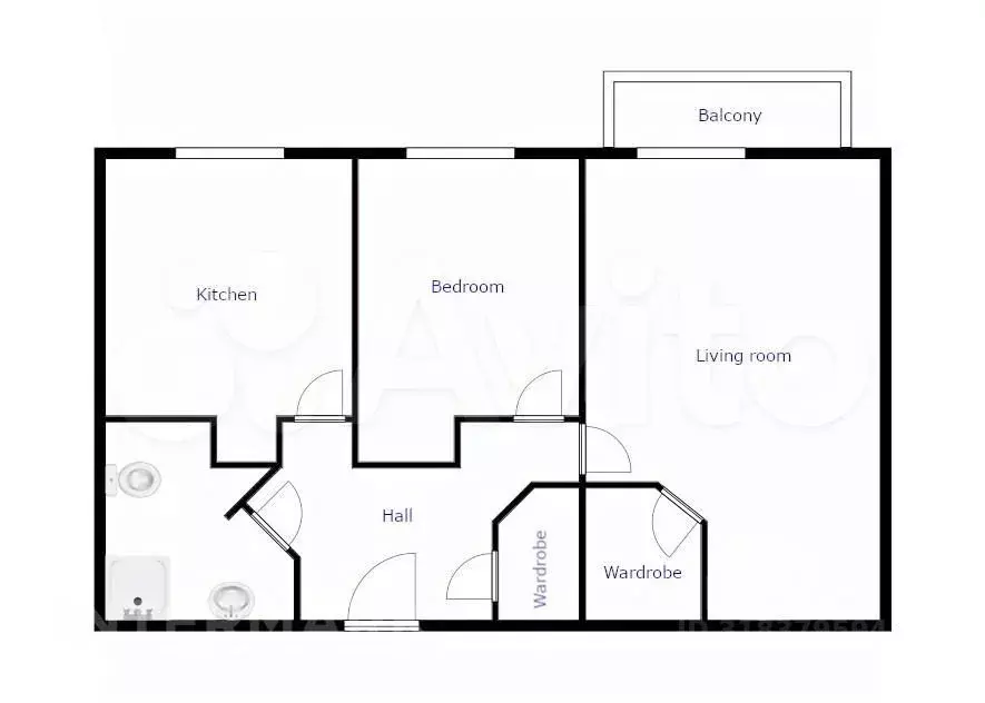 2-к. квартира, 60 м, 6/10 эт. - Фото 0