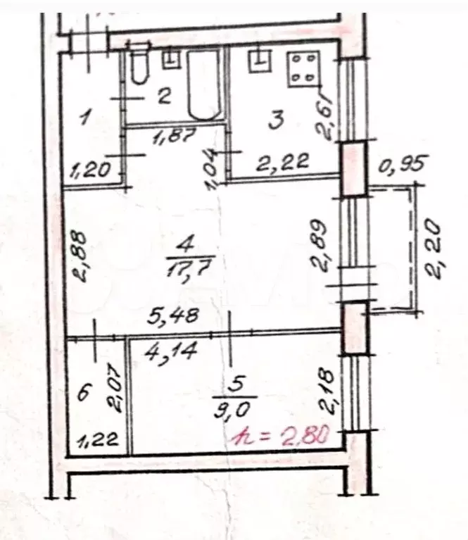 2-к. квартира, 41,4 м, 3/3 эт. - Фото 1