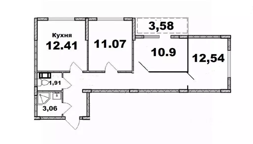 3-к кв. Ленинградская область, Гатчинский муниципальный округ, д. ... - Фото 1