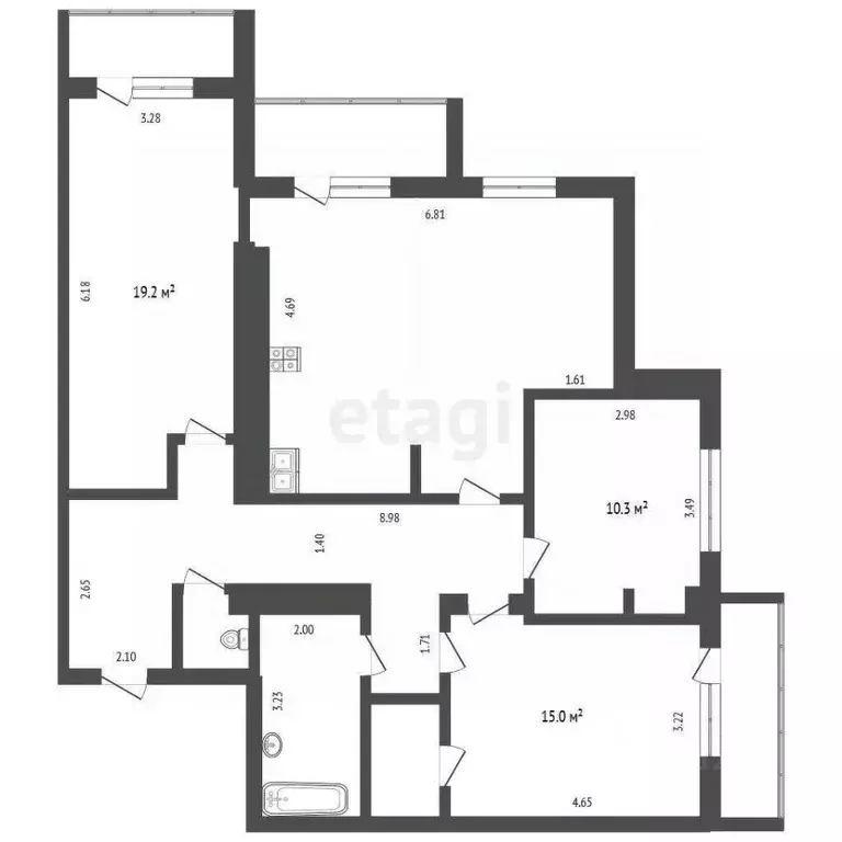3-к кв. Коми, Ухта наб. Газовиков, 5 (103.1 м) - Фото 1