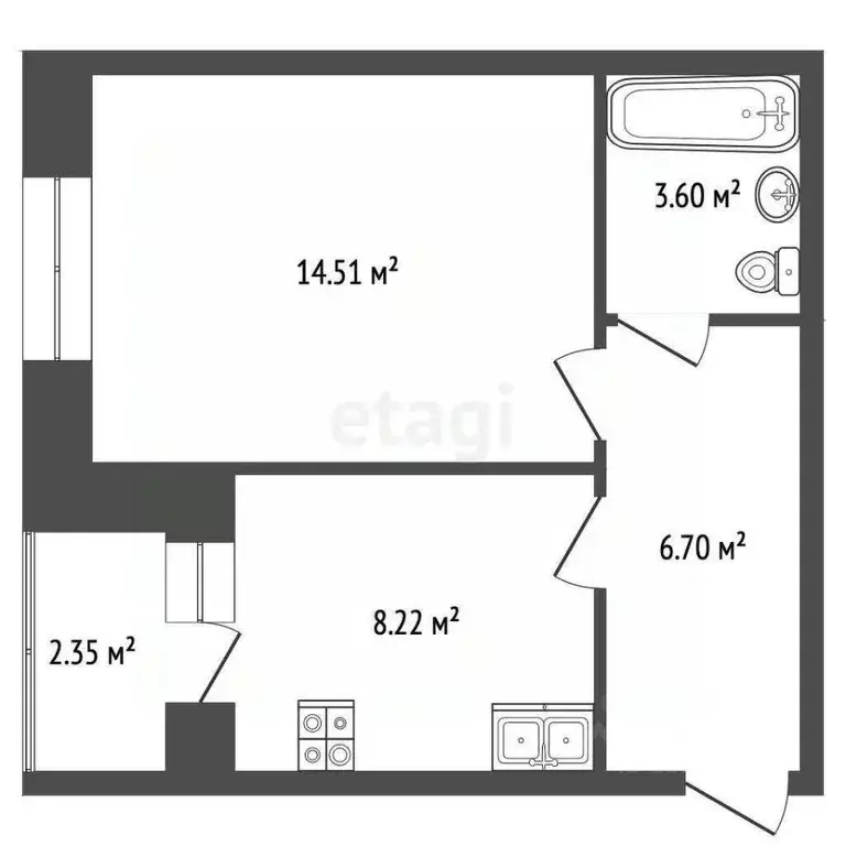 1-к кв. Тамбовская область, Тамбов Звездный пер., 13Б (33.2 м) - Фото 1