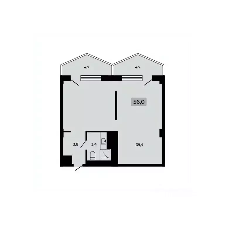 1-к кв. Краснодарский край, Туапсинский муниципальный округ, с. ... - Фото 1