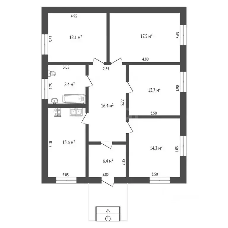 Дом в Краснодарский край, Кущевская ст-ца пер. Совхозный (110 м) - Фото 2