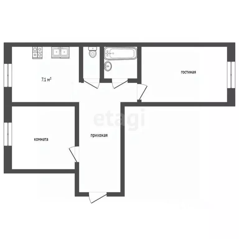 2-к кв. Ямало-Ненецкий АО, Муравленко пер. Новоселов, 3 (51.3 м) - Фото 2