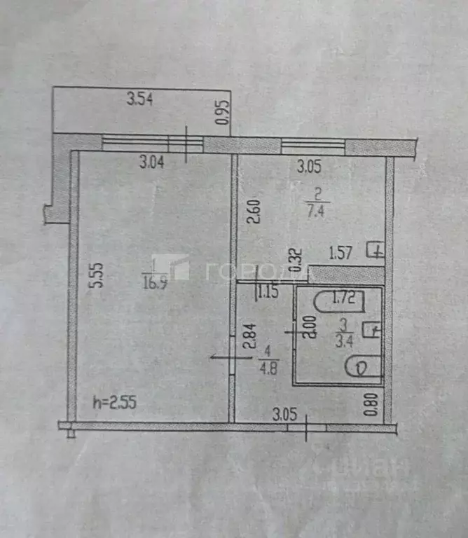 1-к кв. Алтайский край, Барнаул Лазурная ул., 42 (32.5 м) - Фото 1