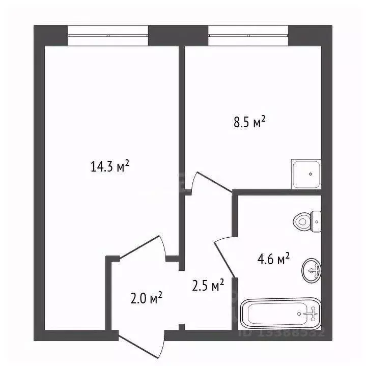 1-к кв. Красноярский край, Красноярск ул. Карамзина, 24 (31.9 м) - Фото 2