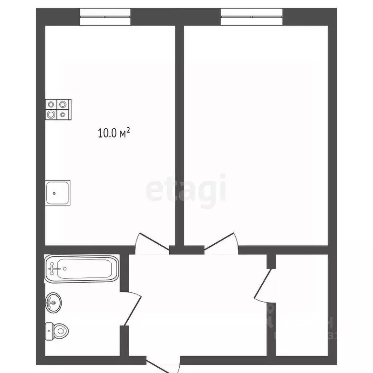 1-к кв. Ямало-Ненецкий АО, Ноябрьск Магистральная ул., 125 (33.6 м) - Фото 2