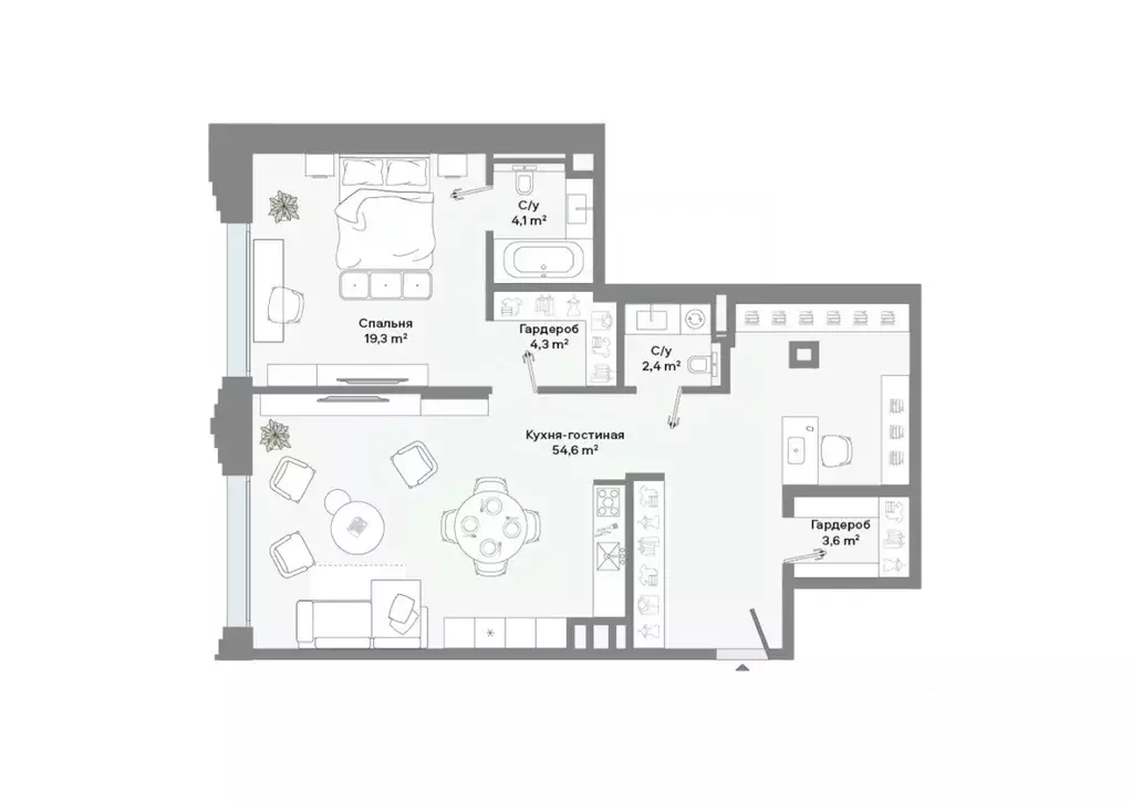 1-к кв. Москва Ленинский просп., 2 (88.3 м) - Фото 1