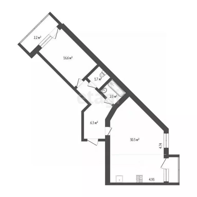 2-к кв. Омская область, Омск ул. Красный Путь, 101к2 (58.2 м) - Фото 1