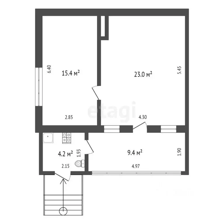 2-к кв. Крым, Феодосия ул. Куйбышева, 10 (52.0 м) - Фото 1