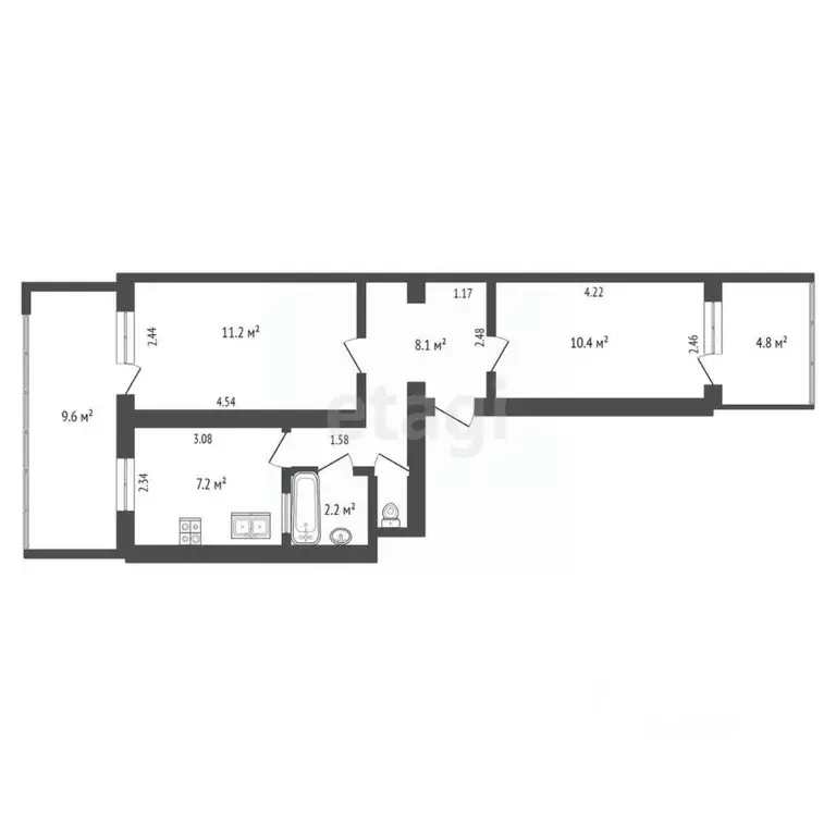 2-к кв. Крым, Ялта ул. Карла Либкнехта, 1 (48.0 м) - Фото 1