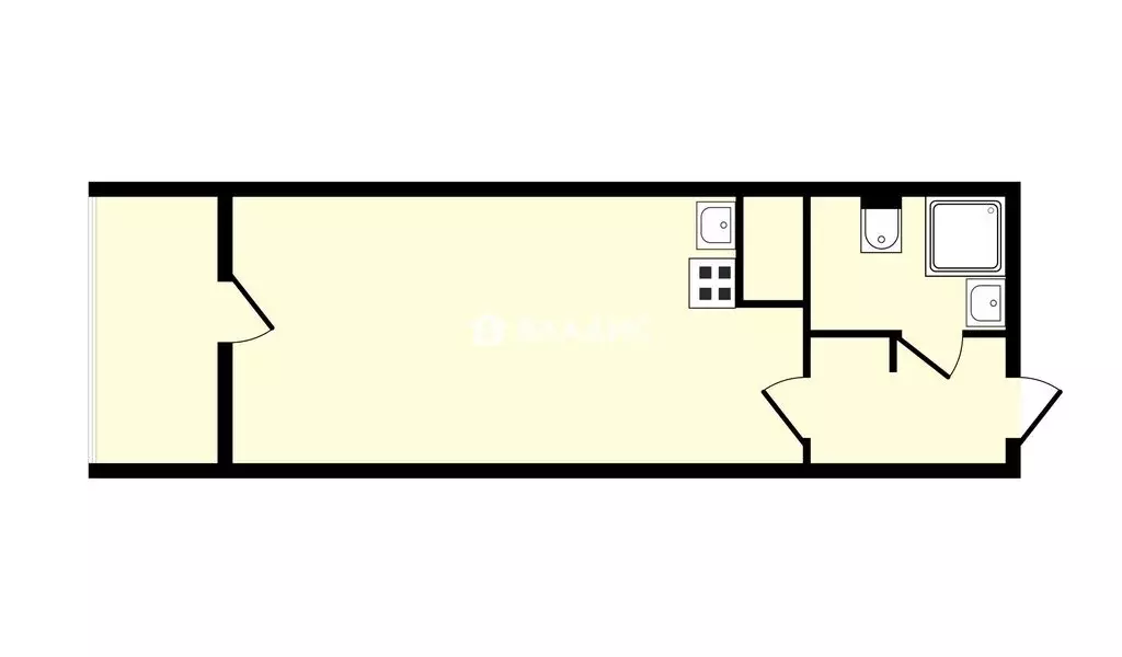 Квартира-студия: Санкт-Петербург, Верхне-Каменская улица, 11к1 (25 м) - Фото 1