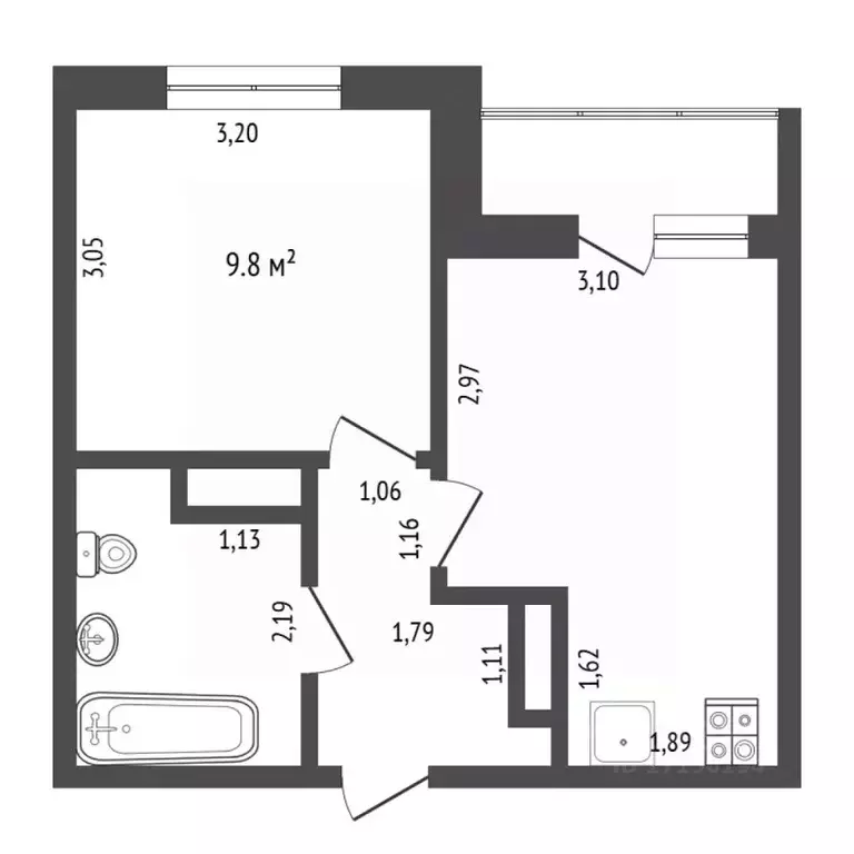1-к кв. Тюменская область, Тюменский район, д. Дударева ул. Сергея ... - Фото 2
