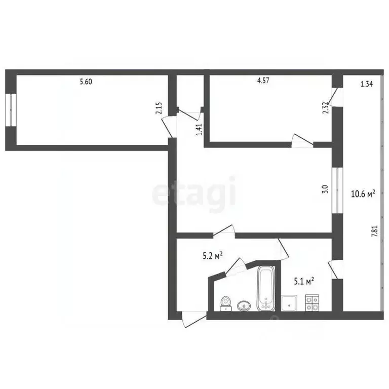 3-к кв. Ростовская область, Таганрог ул. Зои Космодемьянской, 18 (65.6 ... - Фото 1