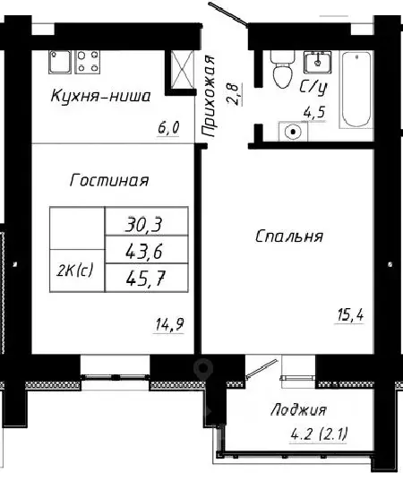 2-к кв. Алтайский край, Барнаул тракт Павловский, 196Ак2 (45.7 м) - Фото 0