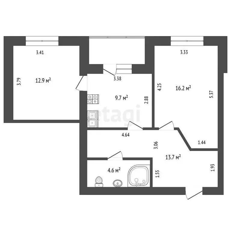 2-комнатная квартира: Тюмень, улица Николая Фёдорова, 6к1 (57.1 м) - Фото 0
