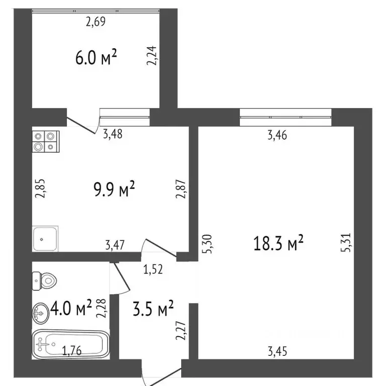 1-к кв. Башкортостан, Стерлитамак ул. Артема, 118 (36.0 м) - Фото 1