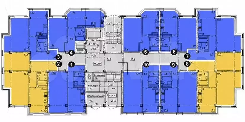 2-к. квартира, 58м, 1/9эт. - Фото 1