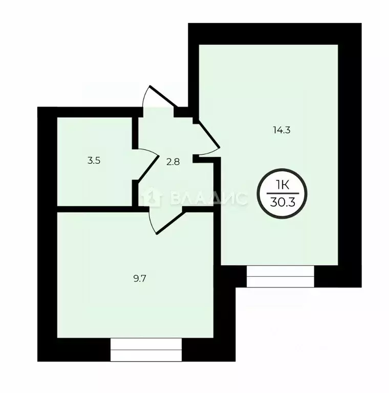 1-к кв. Московская область, Ступино городской округ, с. Верзилово, ... - Фото 2