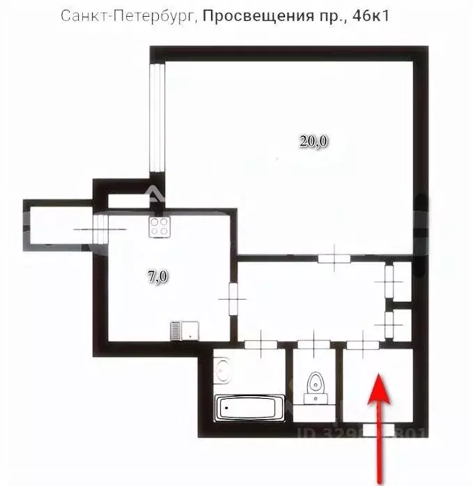 1-к кв. Санкт-Петербург просп. Просвещения, 46К1 (37.4 м) - Фото 2