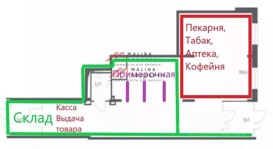 Торговая площадь в Московская область, Люберцы Зенино ЖК Самолет мкр, ... - Фото 1