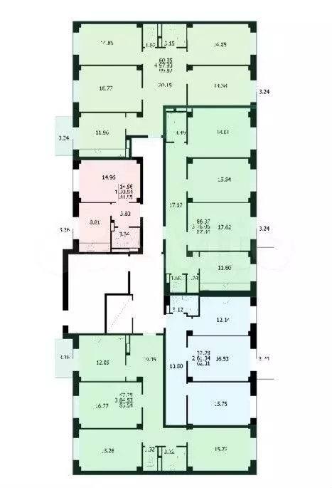 3-к. квартира, 85,5 м, 9/9 эт. - Фото 1