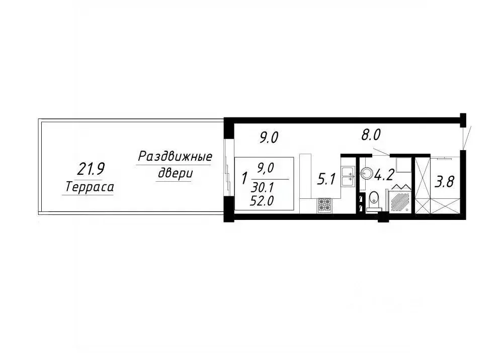 1-к кв. Ставропольский край, Ессентуки Озеро жилой комплекс (52.0 м) - Фото 1