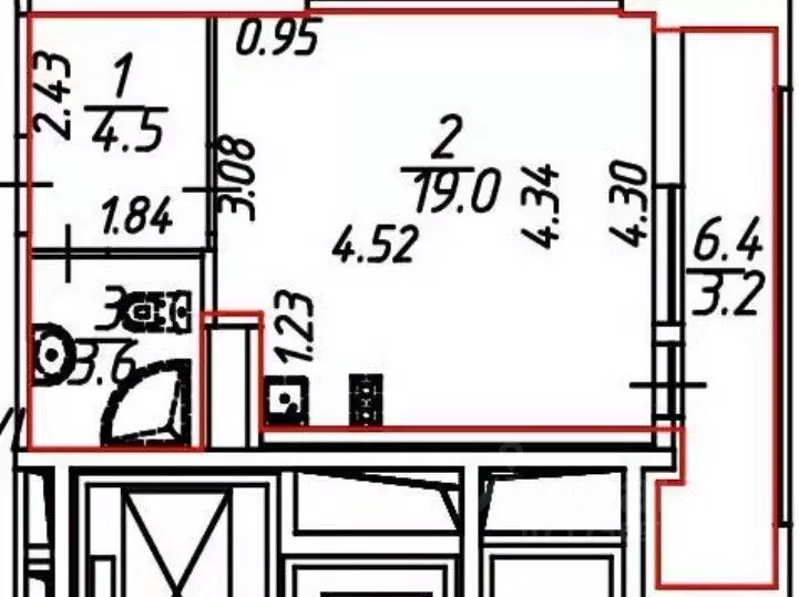 Студия Санкт-Петербург ул. Вадима Шефнера, 12к1 (27.1 м) - Фото 2