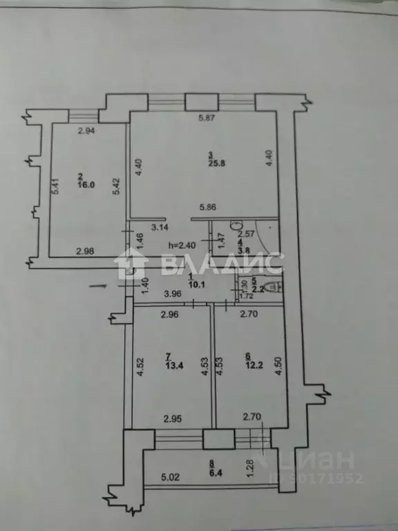 3-к кв. Башкортостан, Стерлитамак ул. Артема, 155 (83.5 м) - Фото 2