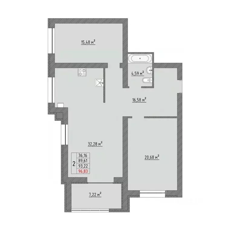 2-к кв. Ивановская область, Иваново Кооперативная ул., 3 (96.83 м) - Фото 0