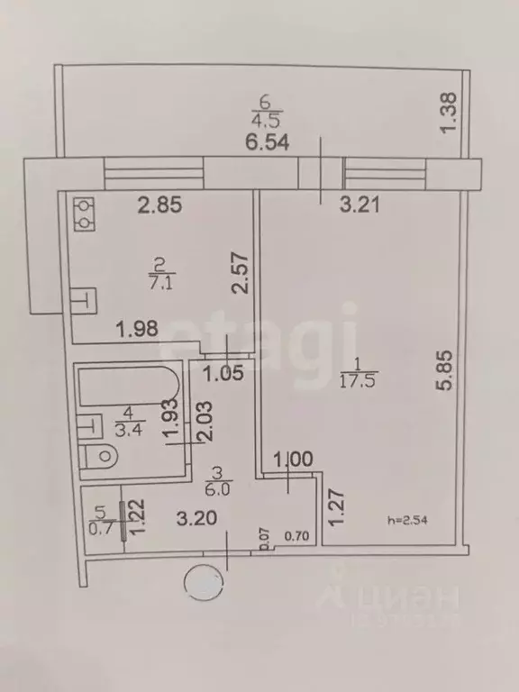 1-к кв. Татарстан, Казань ул. Адоратского, 49 (35.0 м) - Фото 2
