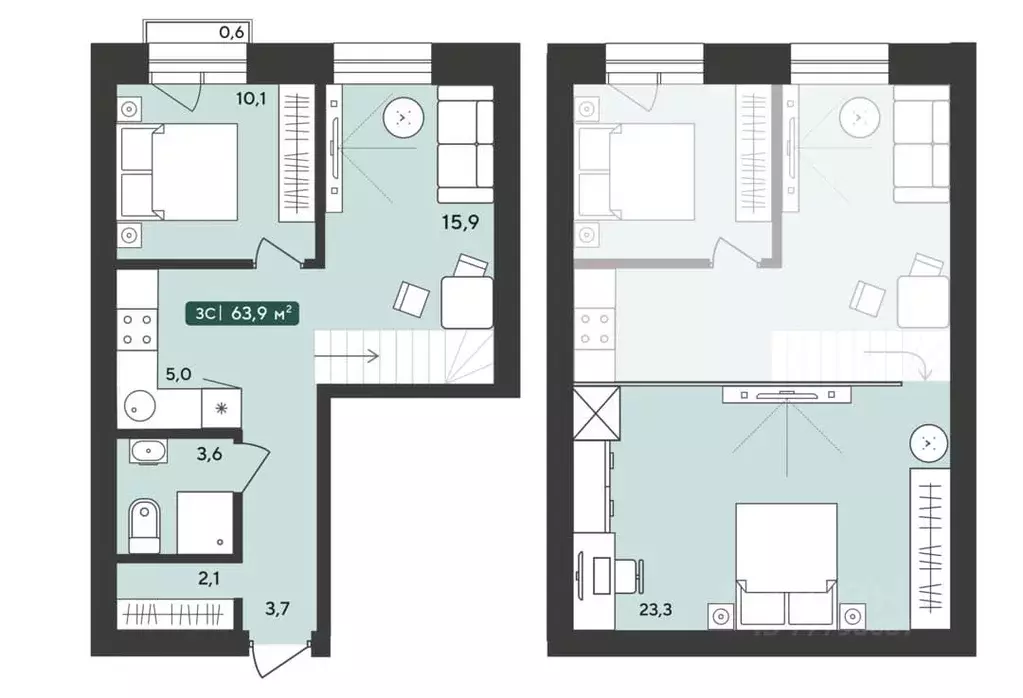 3-к кв. Новосибирская область, Мошковский район, пос. Октябрьский ... - Фото 1