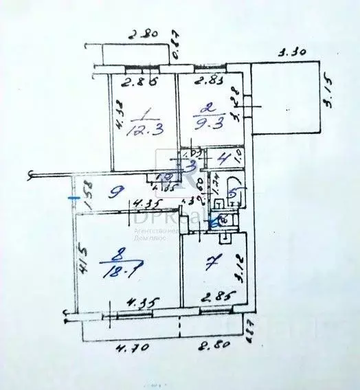 3-к кв. Кемеровская область, Новокузнецк ул. Тольятти, 56 (64.7 м) - Фото 1