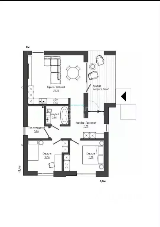 Дом в Томская область, Томский район, с. Кафтанчиково ул. Луганская ... - Фото 2