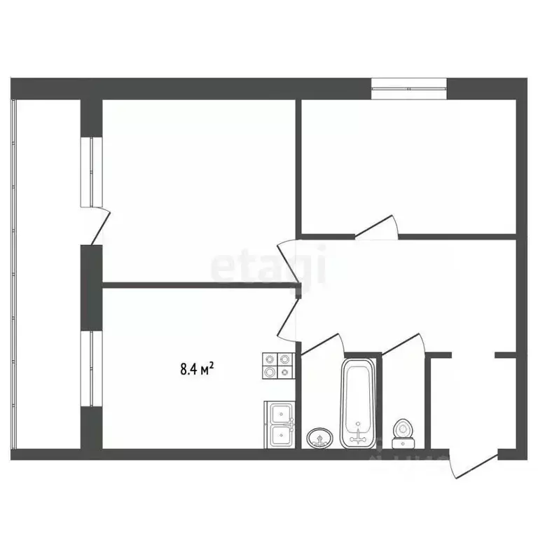 2-к кв. Хабаровский край, Ванино рп ул. 1-я Линия, 2 (50.0 м) - Фото 2