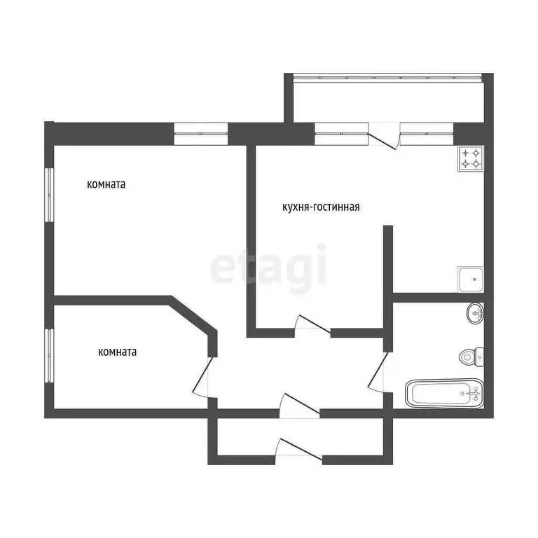2-комнатная квартира: Курган, улица Гоголя, 133 (72.5 м) - Фото 1