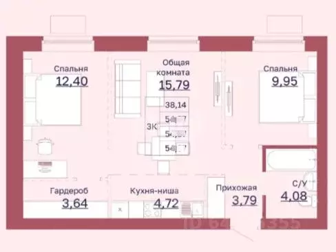 3-к кв. Алтайский край, Барнаул ул. Гоголя, 52 (57.6 м) - Фото 1