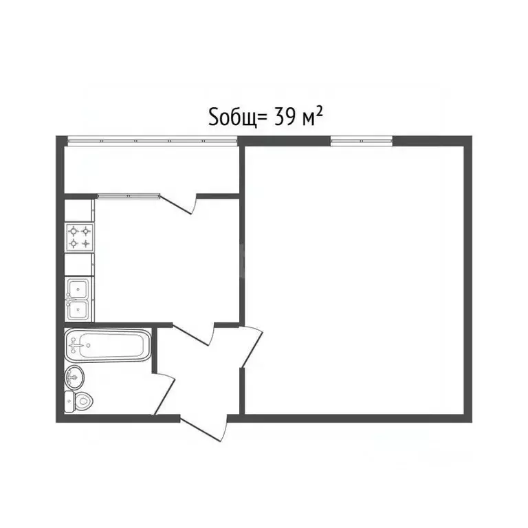 1-к кв. Брянская область, Брянск ул. Горбатова, 23 (39.0 м) - Фото 1